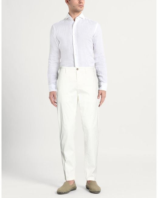 Siviglia White Pants Cotton, Elastane for men