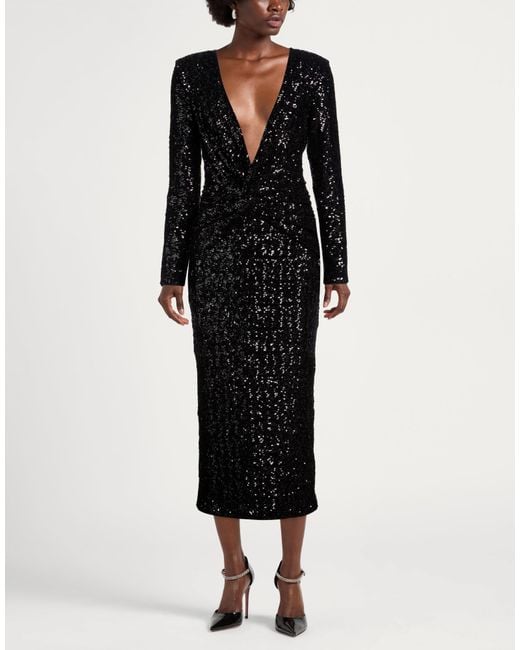 La Petite Robe Di Chiara Boni Black Midi Dress Polyamide, Elastane