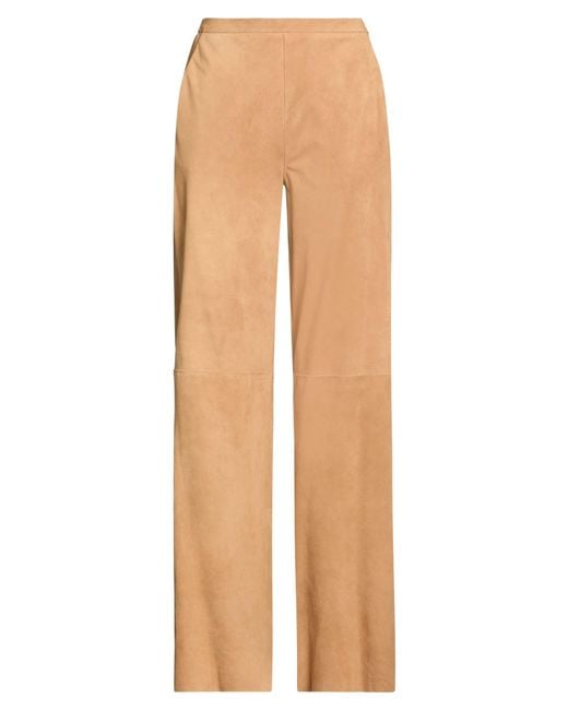 Forte_forte Natural Camel Pants Leather