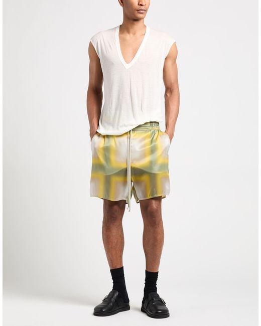Rick Owens Yellow Shorts & Bermuda Shorts Cupro for men