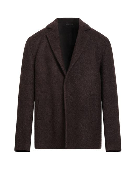 Costumein Black Chocolate Coat Virgin Wool for men