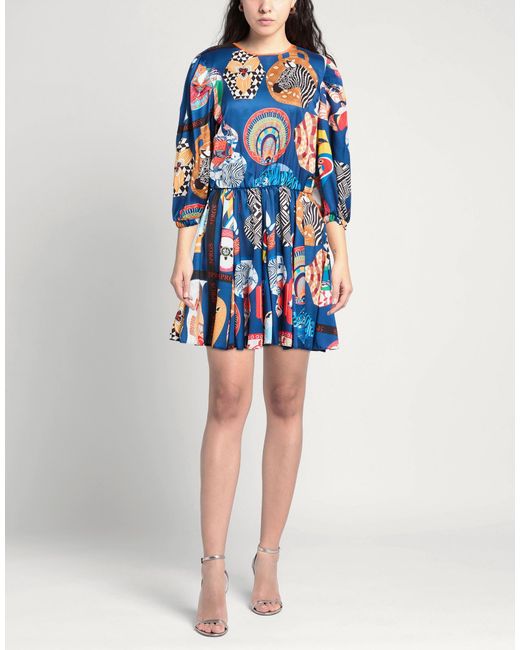 5 PROGRESS Blue Mini Dress Polyester