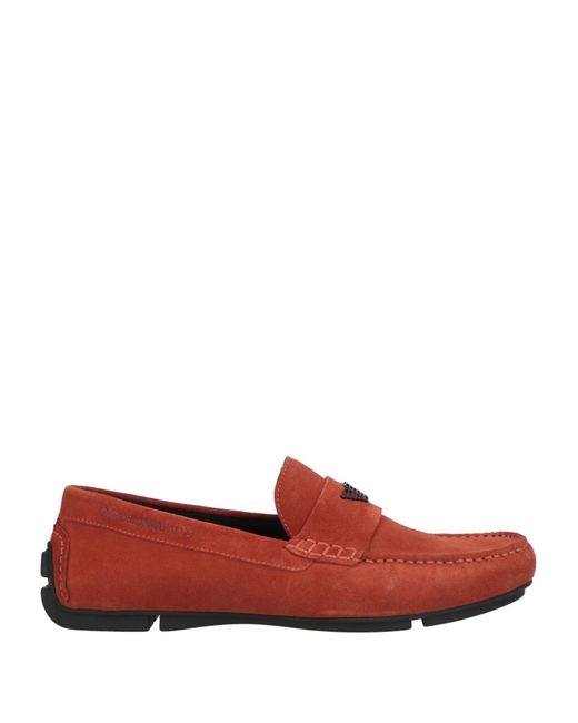Emporio Armani Red Loafers for men