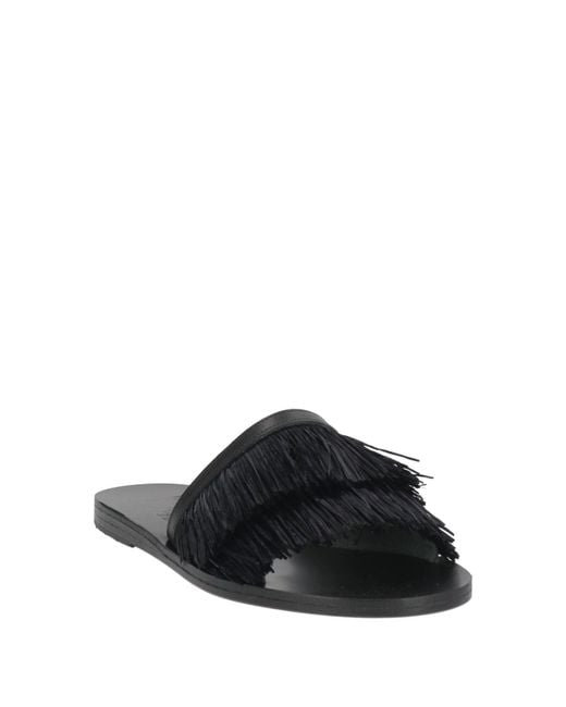Ancient Greek Sandals Black Sandals Synthetic Material
