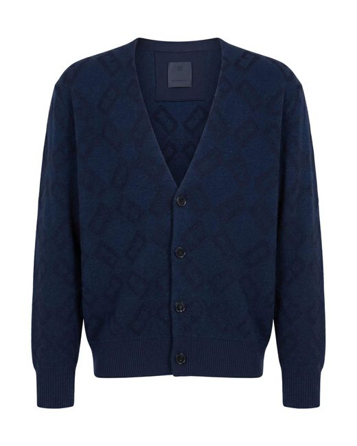 Givenchy Blue Cardigan Wool, Polyamide for men