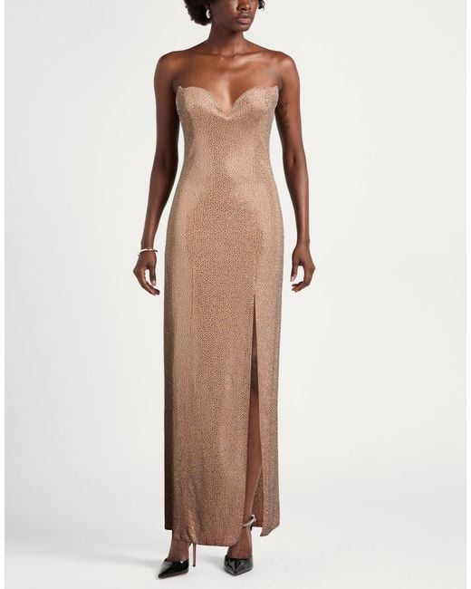 GIUSEPPE DI MORABITO Natural Maxi Dress Polyamide, Elastane, Glass