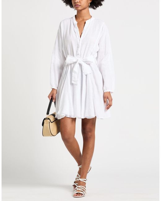 120% Lino White Mini Dresses