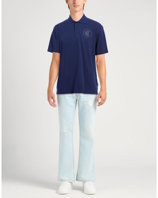 Just Cavalli Blue Polo Shirts for men