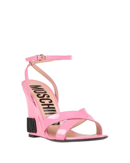 Moschino Pink Couture Sandals Leather