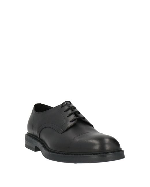 Doucal's Black Lace-Up Shoes Calfskin for men