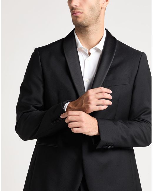 Pal Zileri Black Suit Wool, Polyester for men