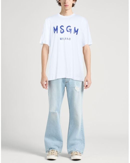 MSGM Blue T-shirt for men