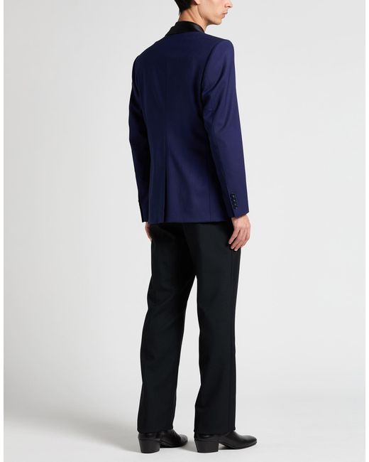 Dolce & Gabbana Blue Blazer Virgin Wool, Silk, Polyester, Elastane for men