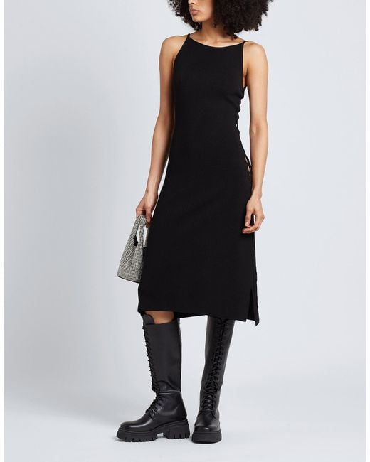 8 by YOOX Black Midi Dress
