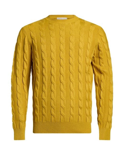 Cashmere Company Yellow Mustard Sweater Wool, Cashmere for men