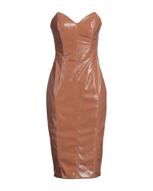 Elisabetta Franchi Brown Midi-Kleid