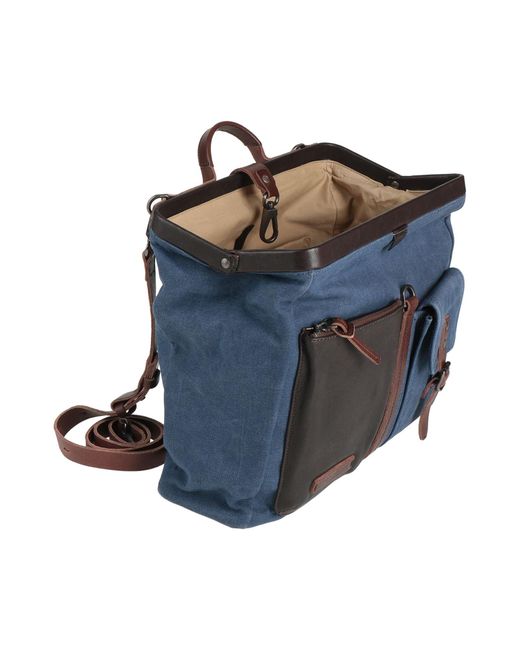 The Bridge Blue Slate Handbag Textile Fibers, Leather for men