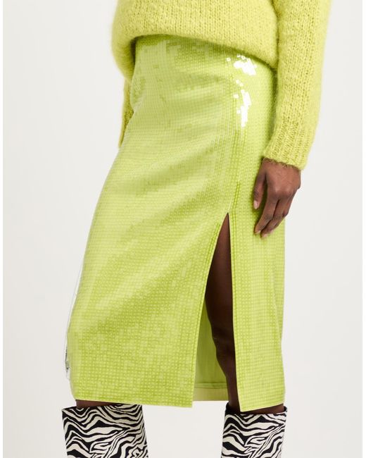 Helmut Lang Green Midi Skirt