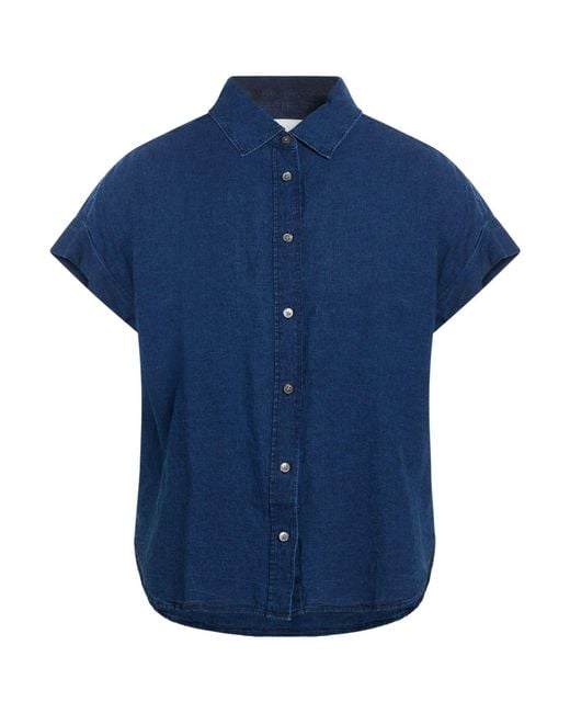 Closed Blue Denim Shirt Linen, Cotton for men