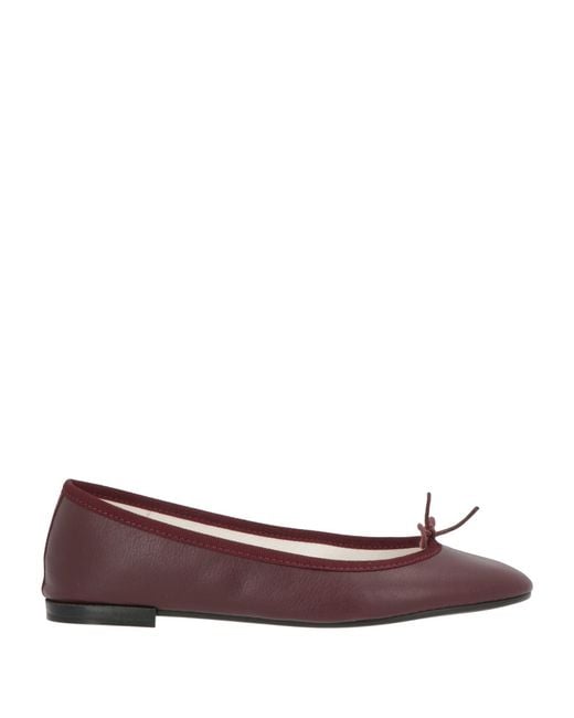 Repetto Brown Burgundy Ballet Flats Leather