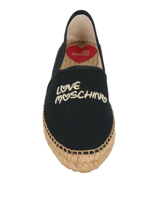 Love Moschino Black Espadrilles Textile Fibers