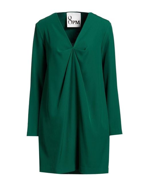 8pm Green Mini Dress Polyester, Elastane