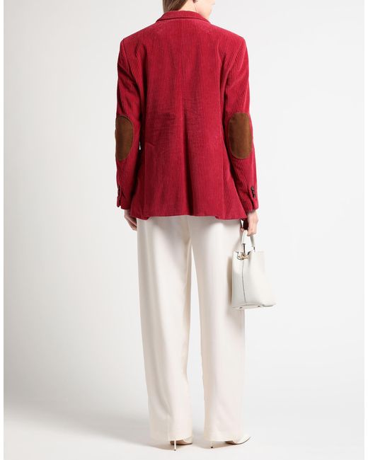 DSquared² Red Blazer Cotton, Elastane, Calfskin