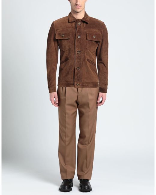 Blusotto Brown Jacket Soft Leather for men