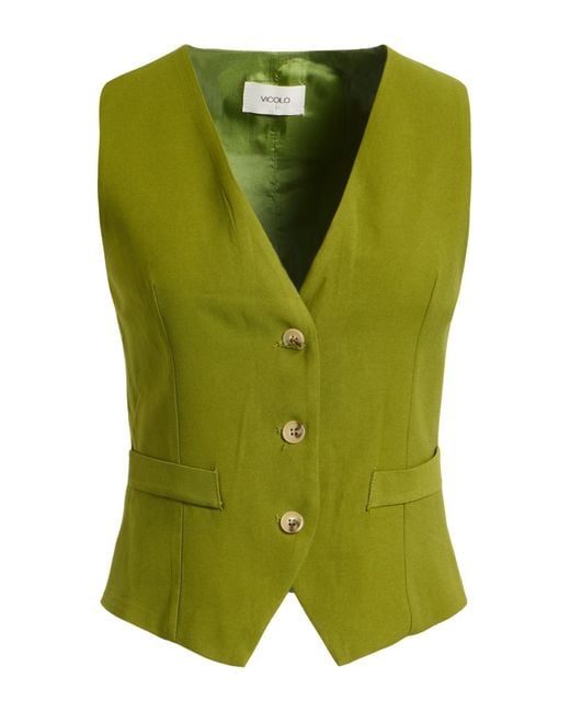 ViCOLO Green Tailored Vest Viscose, Polyester