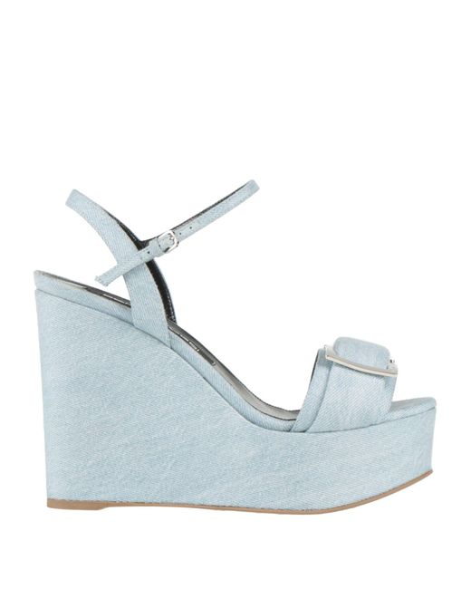 Sergio Rossi Blue Sandals Textile Fibers