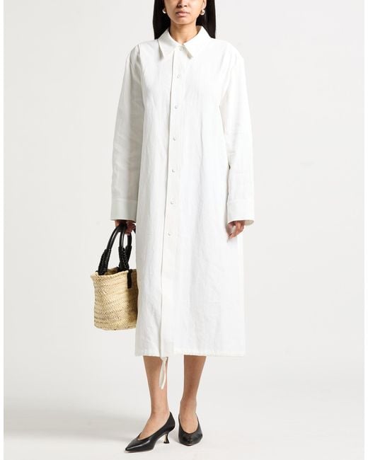 Jil Sander White Midi Dress