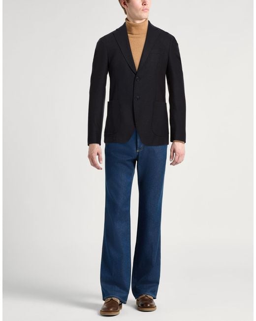 Tombolini Blue Midnight Blazer Wool, Polyamide for men