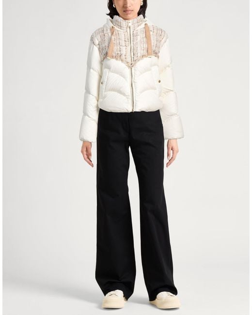 Khrisjoy White Ivory Puffer Polyamide, Wool, Acrylic, Polyester, Viscose