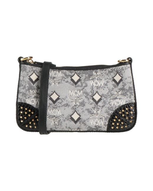 MCM Gray Cross-Body Bag Leather, Textile Fibers