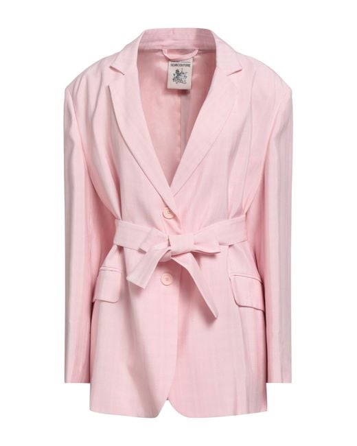 Semicouture Pink Blazer Viscose, Polyester