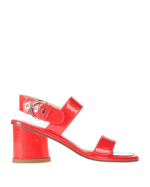 Agl Attilio Giusti Leombruni Red Sandals Leather