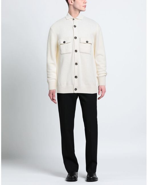 Retois White Ivory Cardigan Wool, Polyamide for men