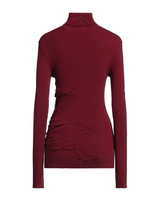 Burberry Red Burgundy Turtleneck Cashmere, Polyester, Polyamide, Elastane
