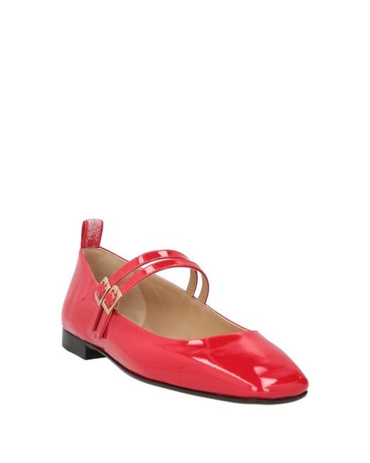 Lorena Antoniazzi Red Ballet Flats Leather