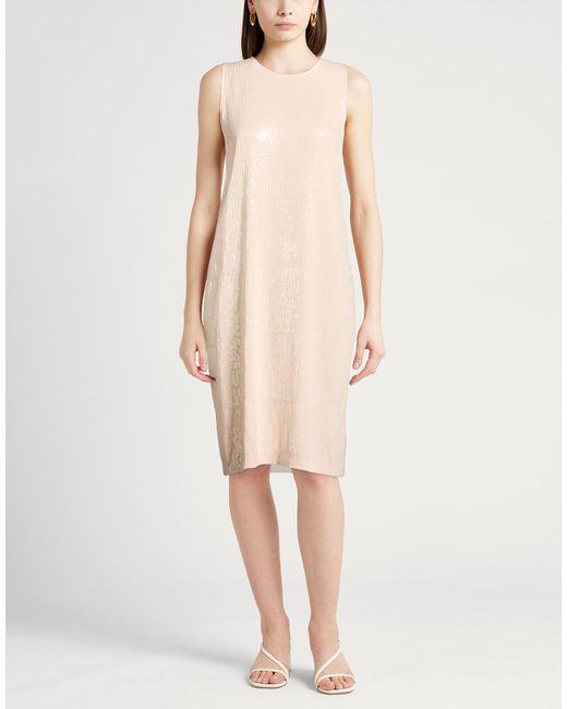 Peserico Natural Easy Midi Dress Polyester, Viscose, Polyamide