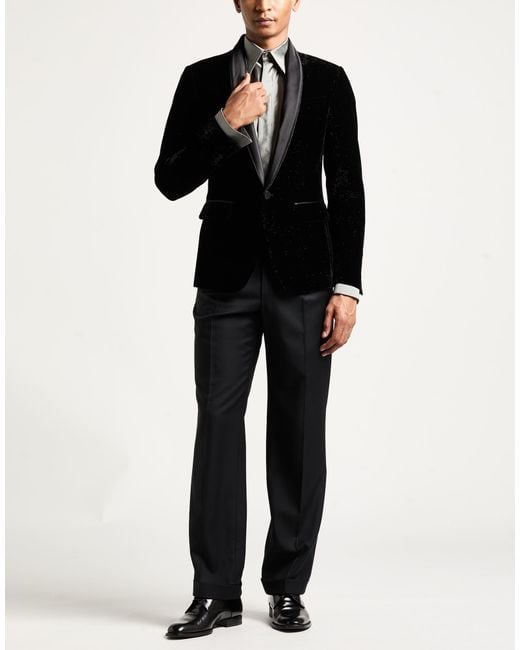 DSquared² Black Blazer Viscose, Polyester for men
