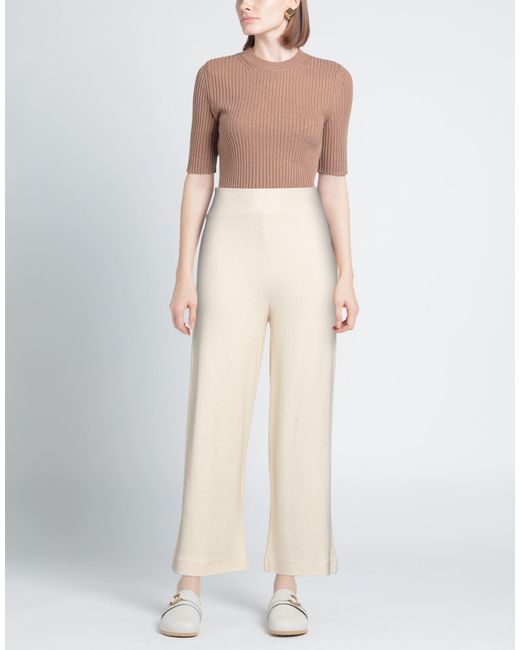 Niu White Ivory Pants Viscose, Polyamide, Elastane