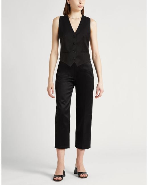 Liu Jo Black Tailored Vest Polyester, Viscose, Elastane