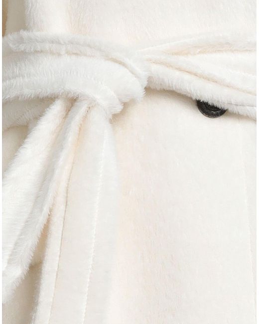 Tagliatore White Ivory Coat Alpaca Wool, Virgin Wool