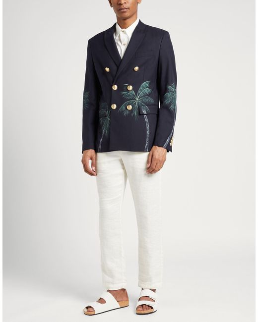 Palm Angels Blue Blazer for men