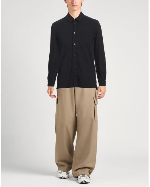 Alpha Studio Blue Shirt Cotton, Elastane for men