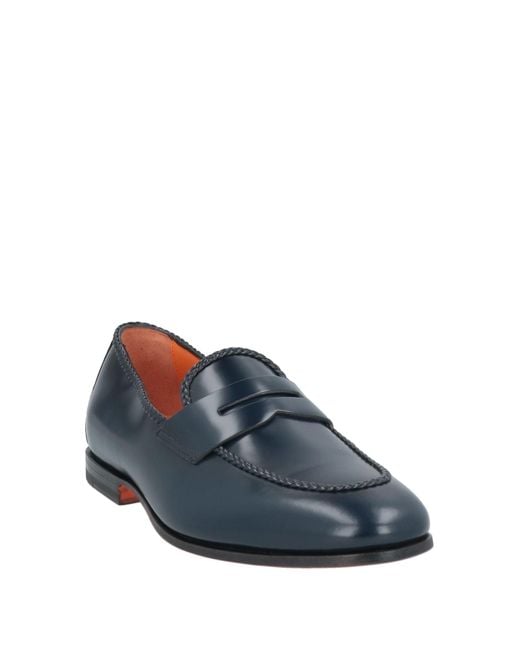Santoni Blue Loafers Leather for men