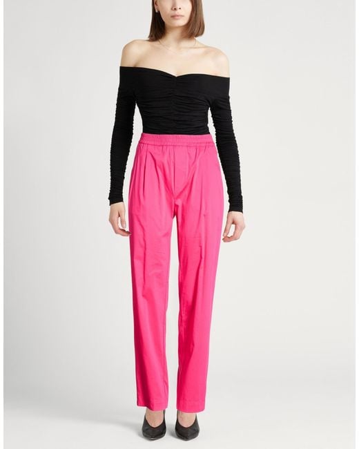 Semicouture Pink Pants Cotton, Polyamide, Elastane