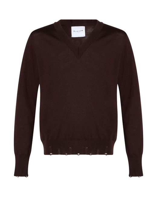 MARSĒM Brown Sweater Wool for men