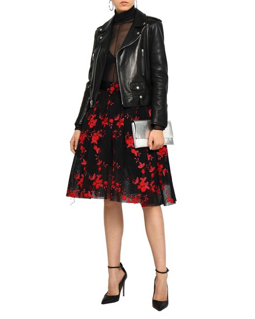 Maje Red Midi Skirt